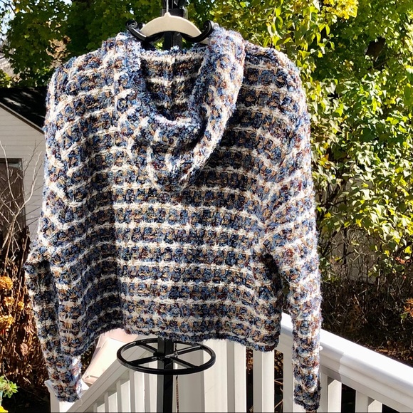 Zara Tweed Knit Hoodie Sweater - Picture 2 of 10